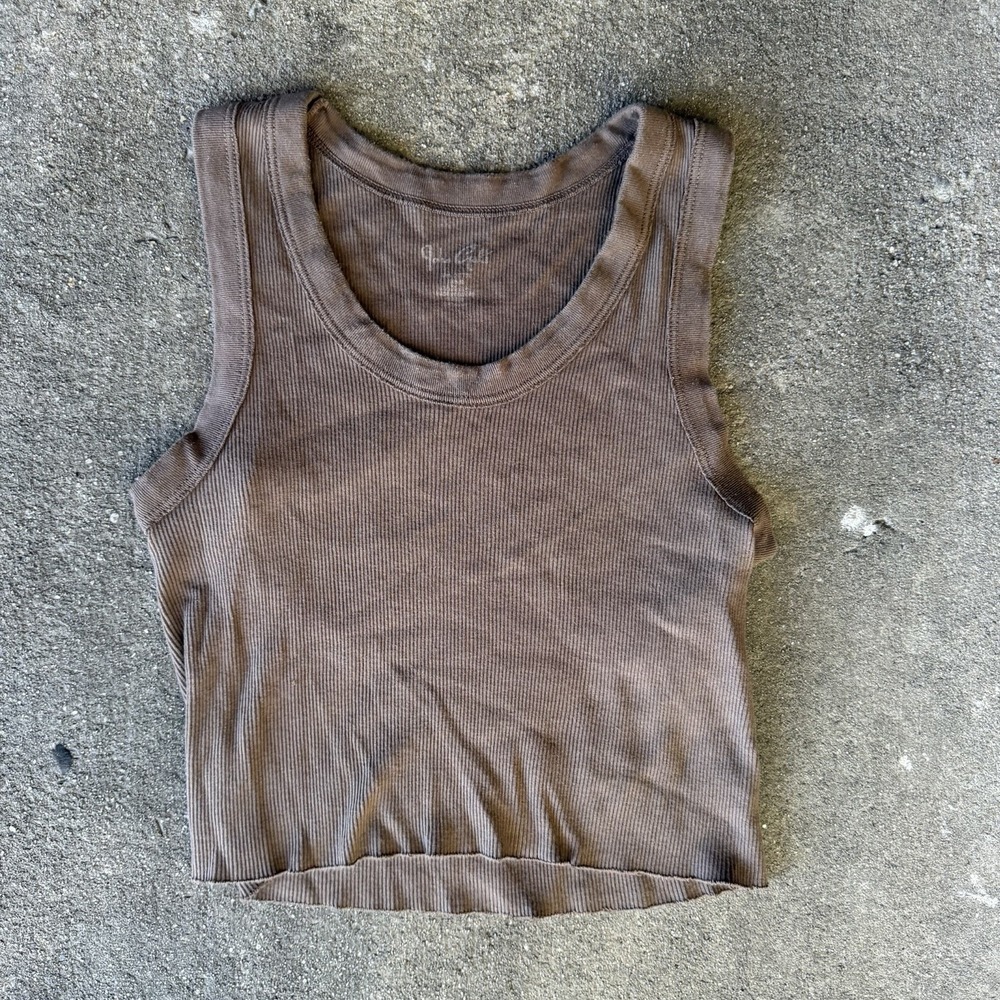 Brown Brandy Melville High Neck Tank Top Fits Size XS/S